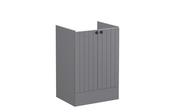 VitrA Root Groove 60cm 2 Door Floor Standing Washbasin Unit - Matt Grey